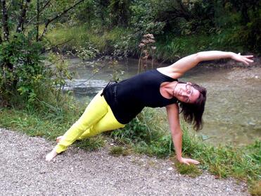 Sportlerin in Position