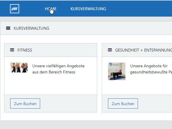 Screenshot TG Buchungsportal